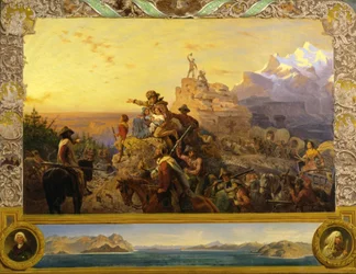 Na zachód biegnie szlak imperium (studium malowidła ściennego, Kapitol Stanów Zjednoczonych)